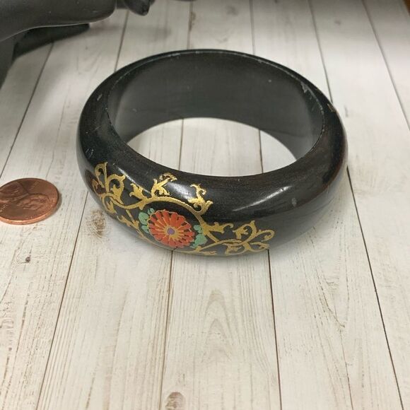 Hand painted Wooden Bracelet - Picture 2 of 2